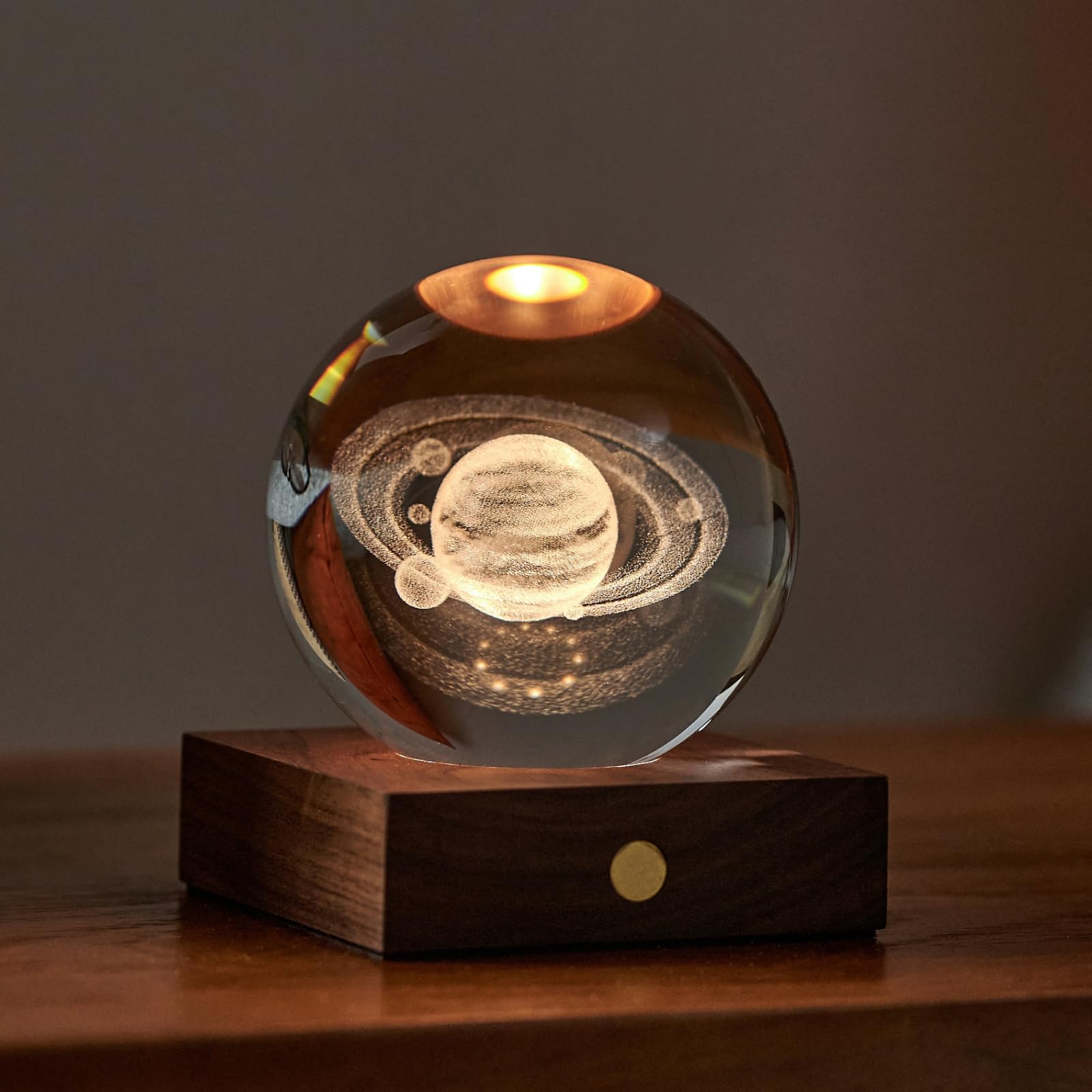 Gingko Amber Crystal LED Light Saturn - Amazon.com