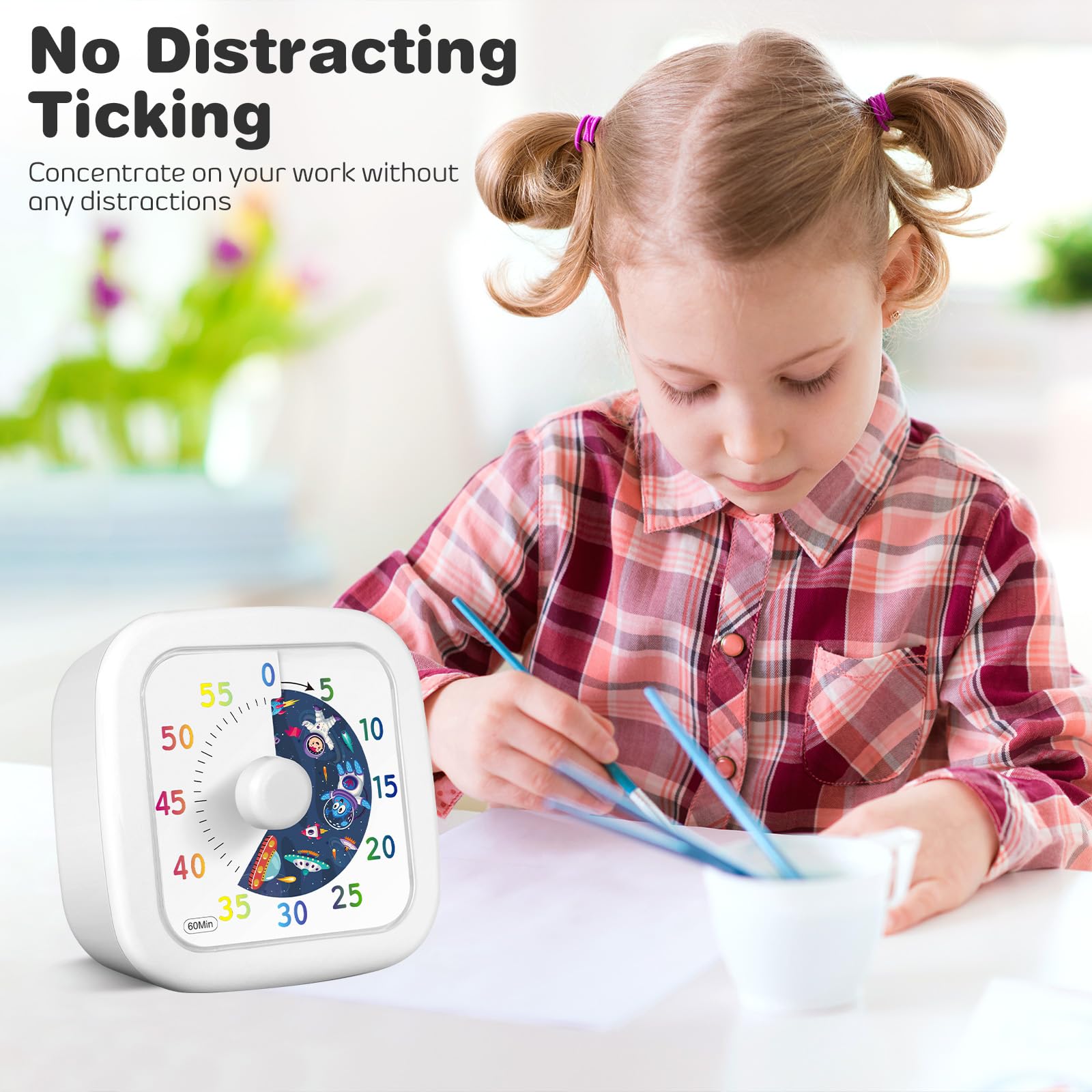 Visueller Timer Für Kinder & Erwachsene, 10h Countdown, Wiederaufladbar, Magnetisch - Mit Lautstärkeregler & Helligkeitsstufen