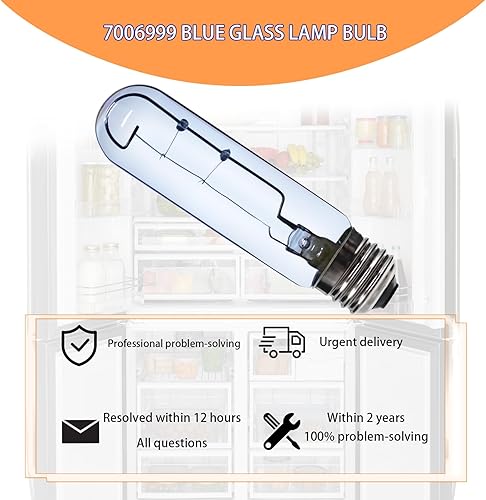 Miniatura 7 de 7006999 - Bombilla de cristal azul de repuesto para E26 de 40 W para refrigerador y congelador compatible con refrigerador sub-Zero