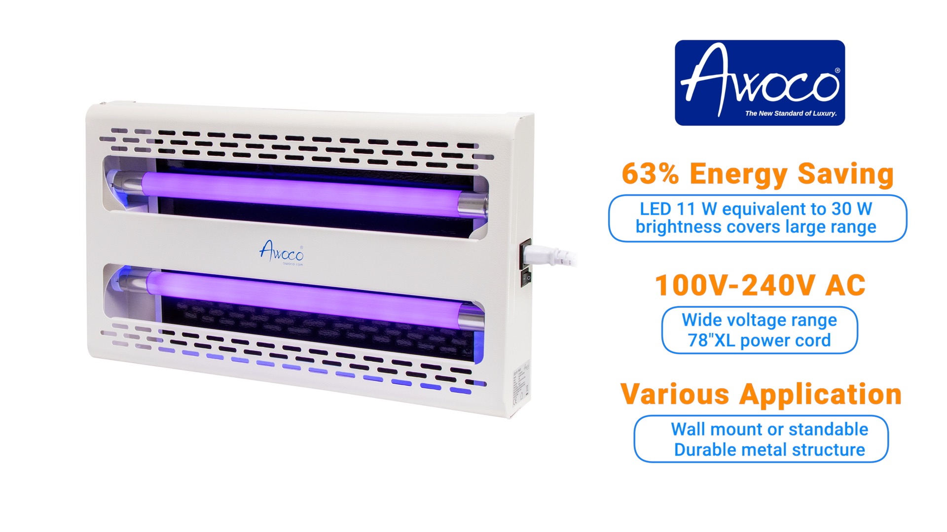 Amazon.com : Awoco 11W 100V-240V LED Wall Mount or Table Standing