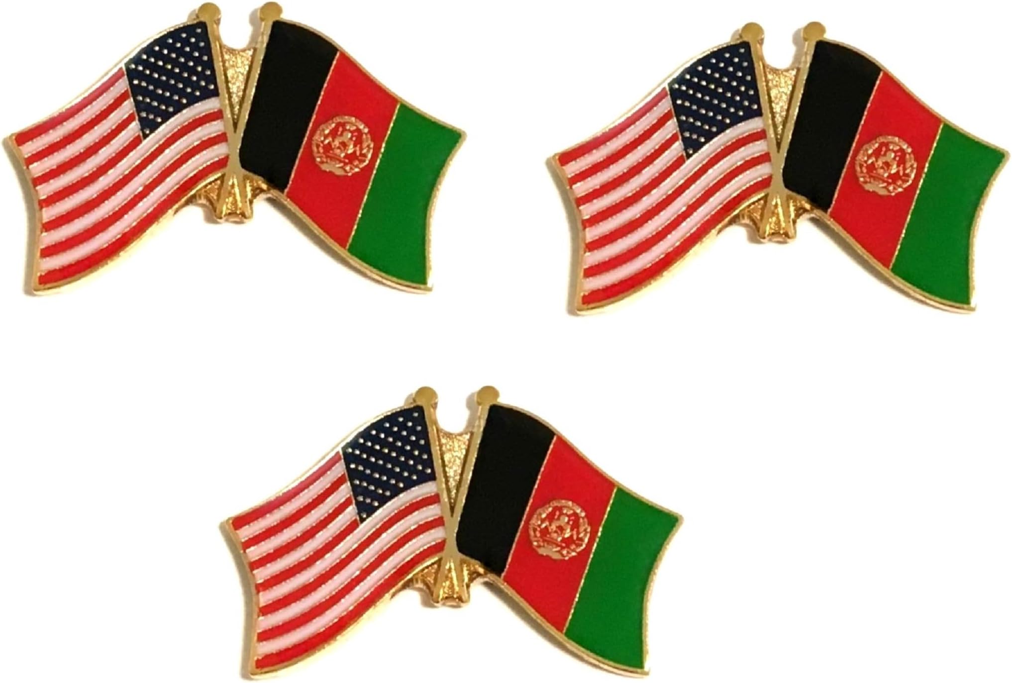 3 National Country Flag USA Friendship Flag Lapel Pins Pack of 3 International & American Double Flag Pin Badge