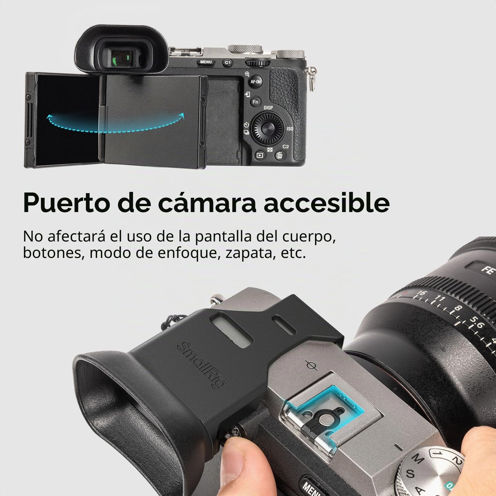 SMALLRIG A7CII A7CR - Visor ocular con cordón pequeño, material de silicona suave, mejora la estabilidad de grabación, para Sony Alpha 7C II/Alpha 7CR - 4819
