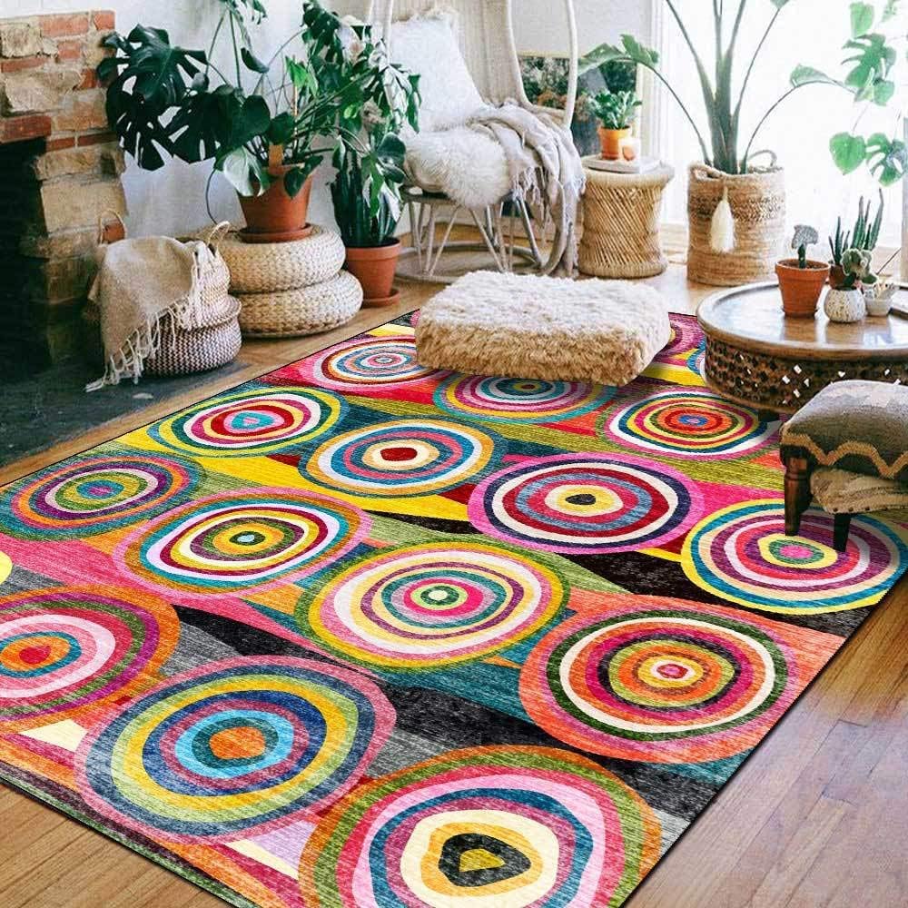 Tapis lavable et doux 120x200 pour salon et chambre moderne abstrait