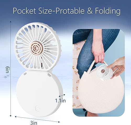 Miniatura 3 de Ventilador multifunción 3 en 1, ventilador de mano portátil, ventilador de cuello, mini ventilador de escritorio, batería de 1200 mAh de duración