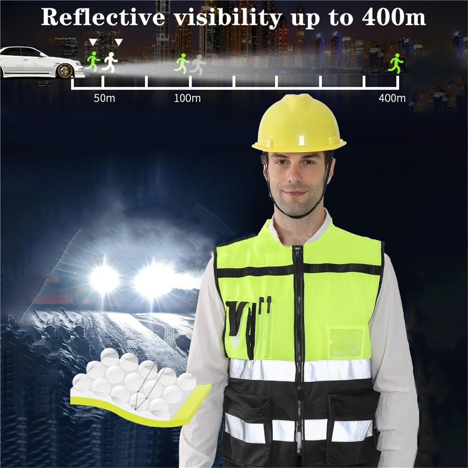 Gilet riflettente in tessuto a maglia