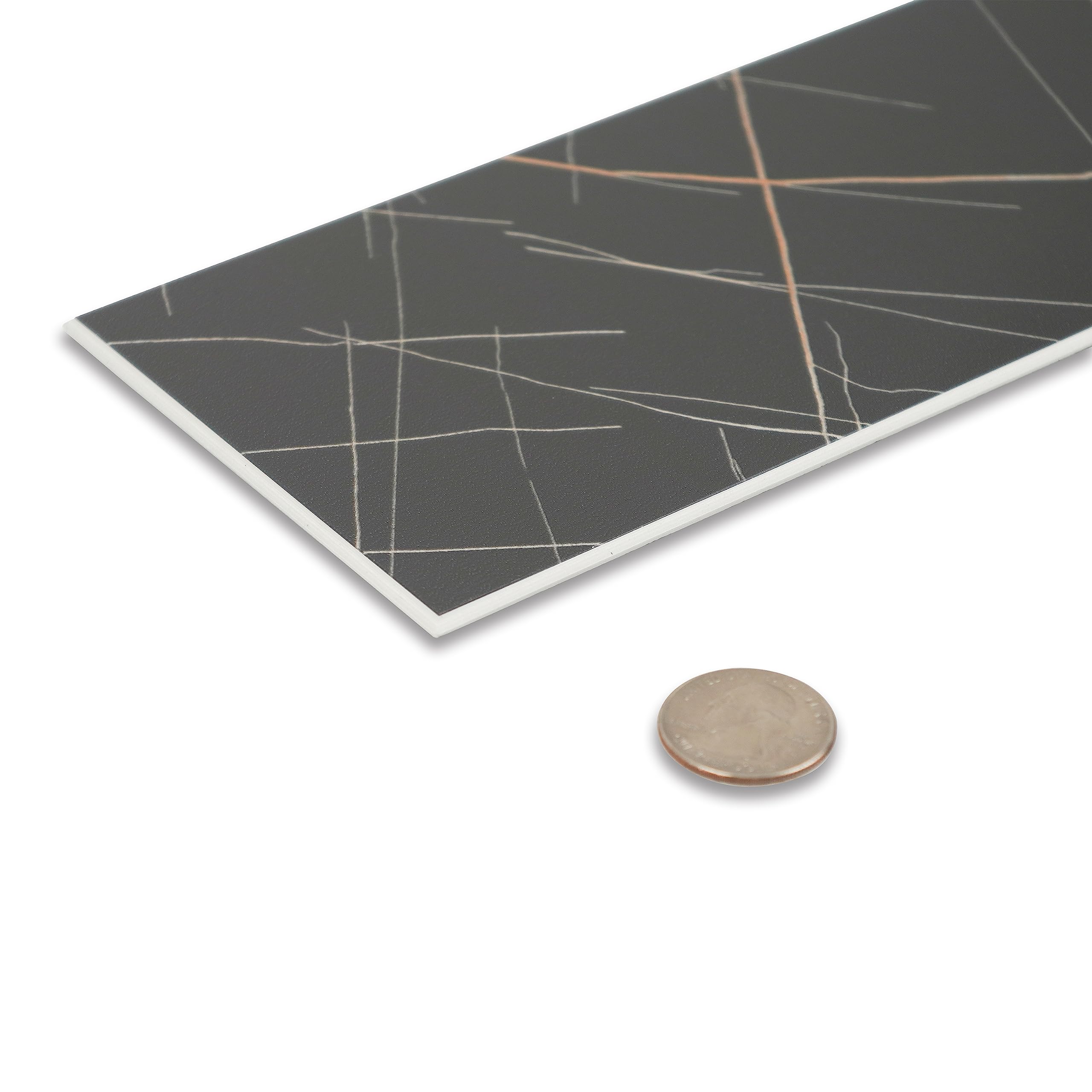 Amazon | Avant Decor | 24タイル | ストーンコンポジット 地下鉄ストーンテクスチャタイル |  剥がして貼れるキッチンバックスプラッシュタイル | 壁タイル | 4インチ x 12インチ | Bex Metro マットノワール | 8平方フィート  | 壁紙