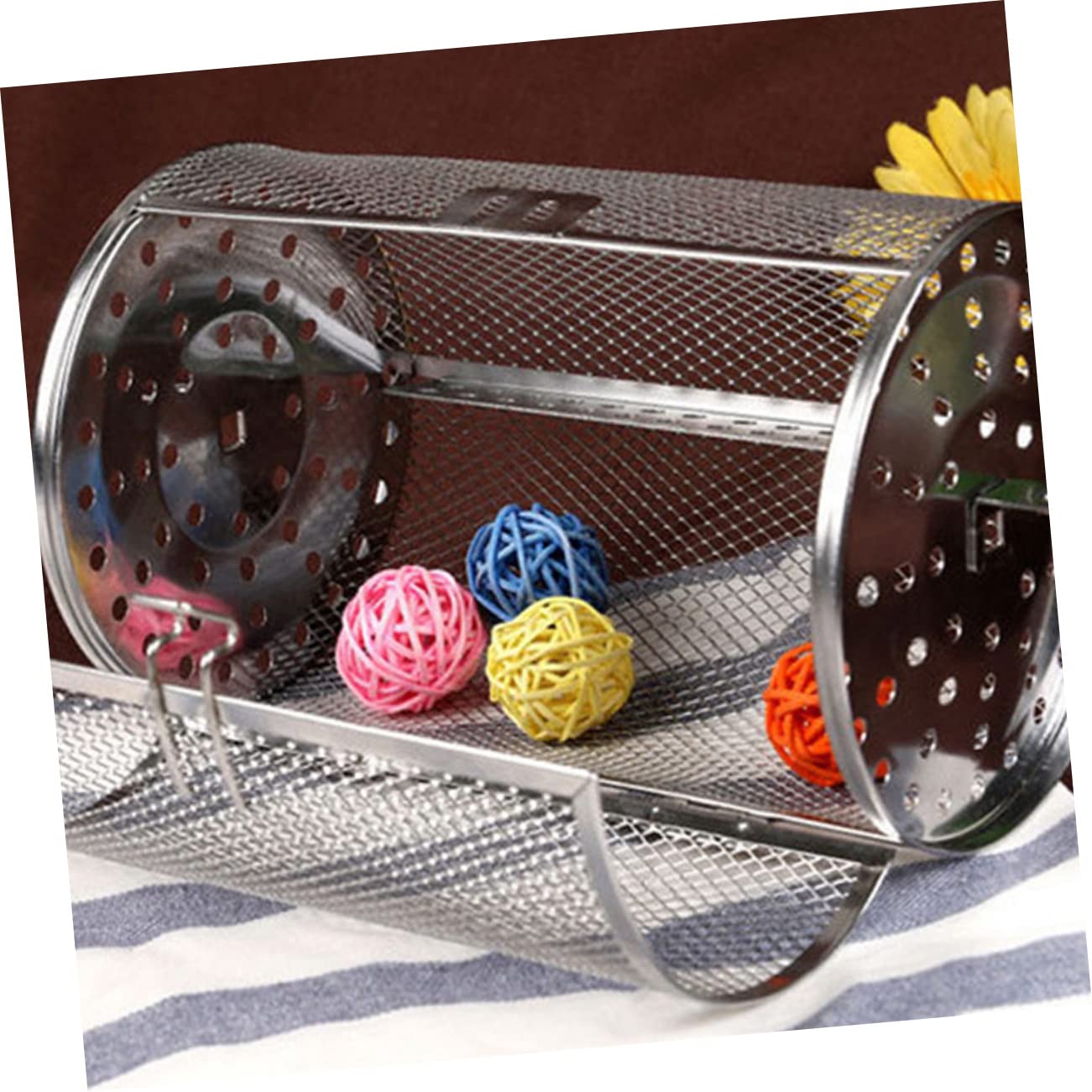 CIYODO Steel Grill Tool Rotisserie Basket 360° Rotation Oven Basket for Air Fryer Cooking Rack for Baking Roasting