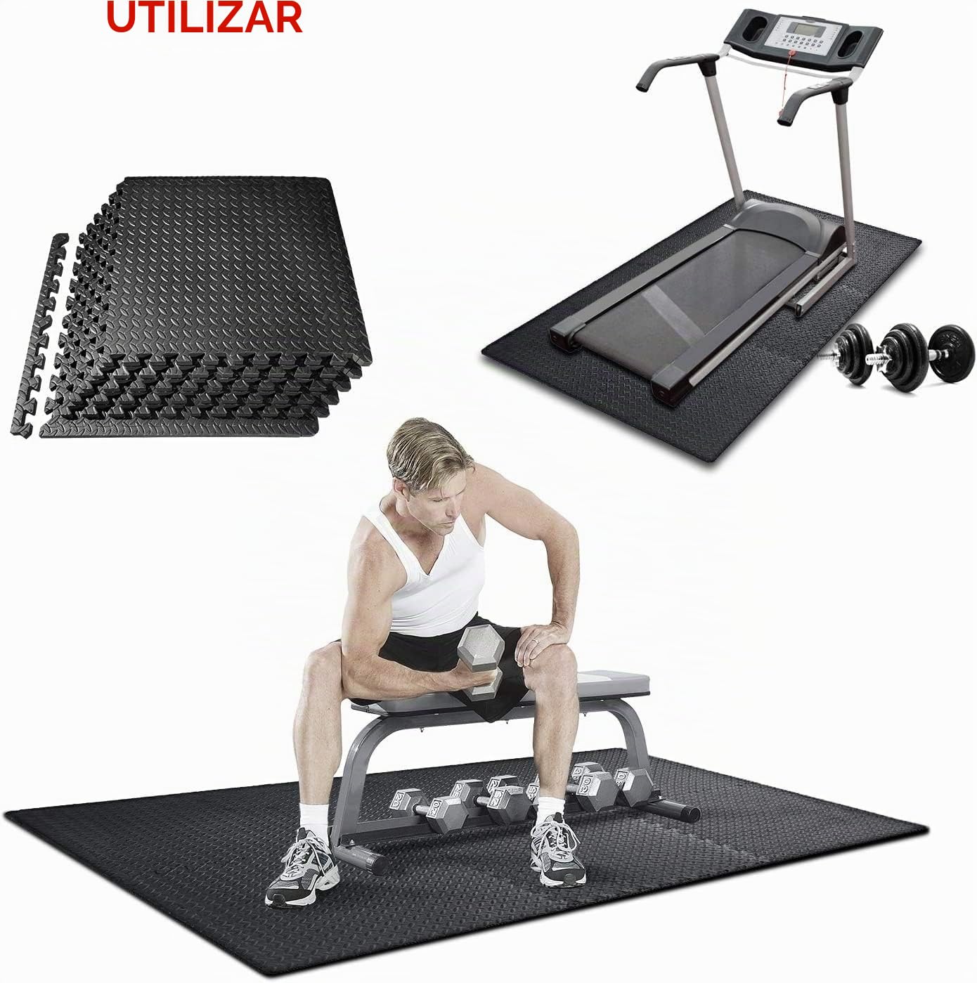 PROIRON Estera Protectora de Suelo EVA Antideslizante para Gimnasio Fitness