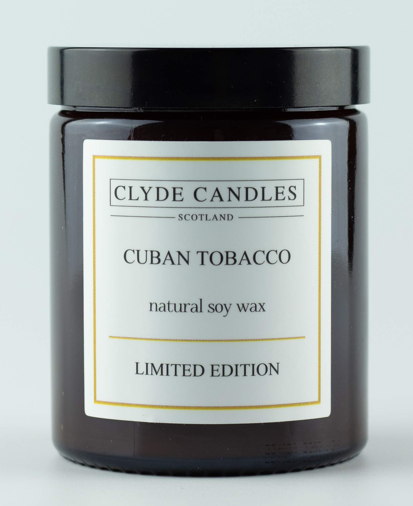 Clyde Candles Brown Natural Soy Candle Amber Glass - Limited Edition (Cuban Tobacco)