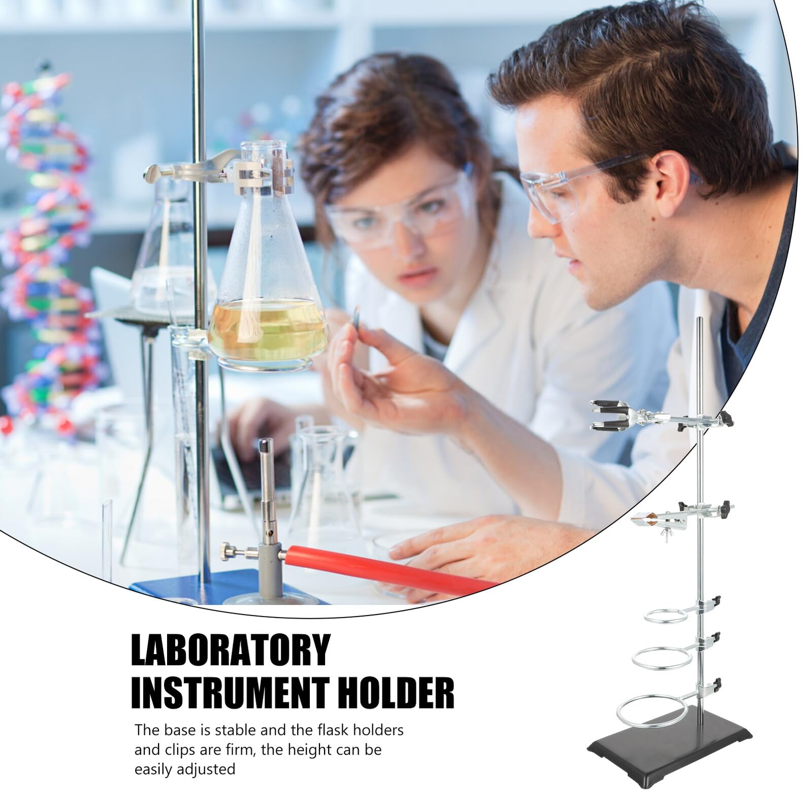 ERINGOGO Laborinstrumenten-halter Metallständer Laborregal mit Stabiler Basis für Chemielabor Experimente Vielseitig Verwendbar