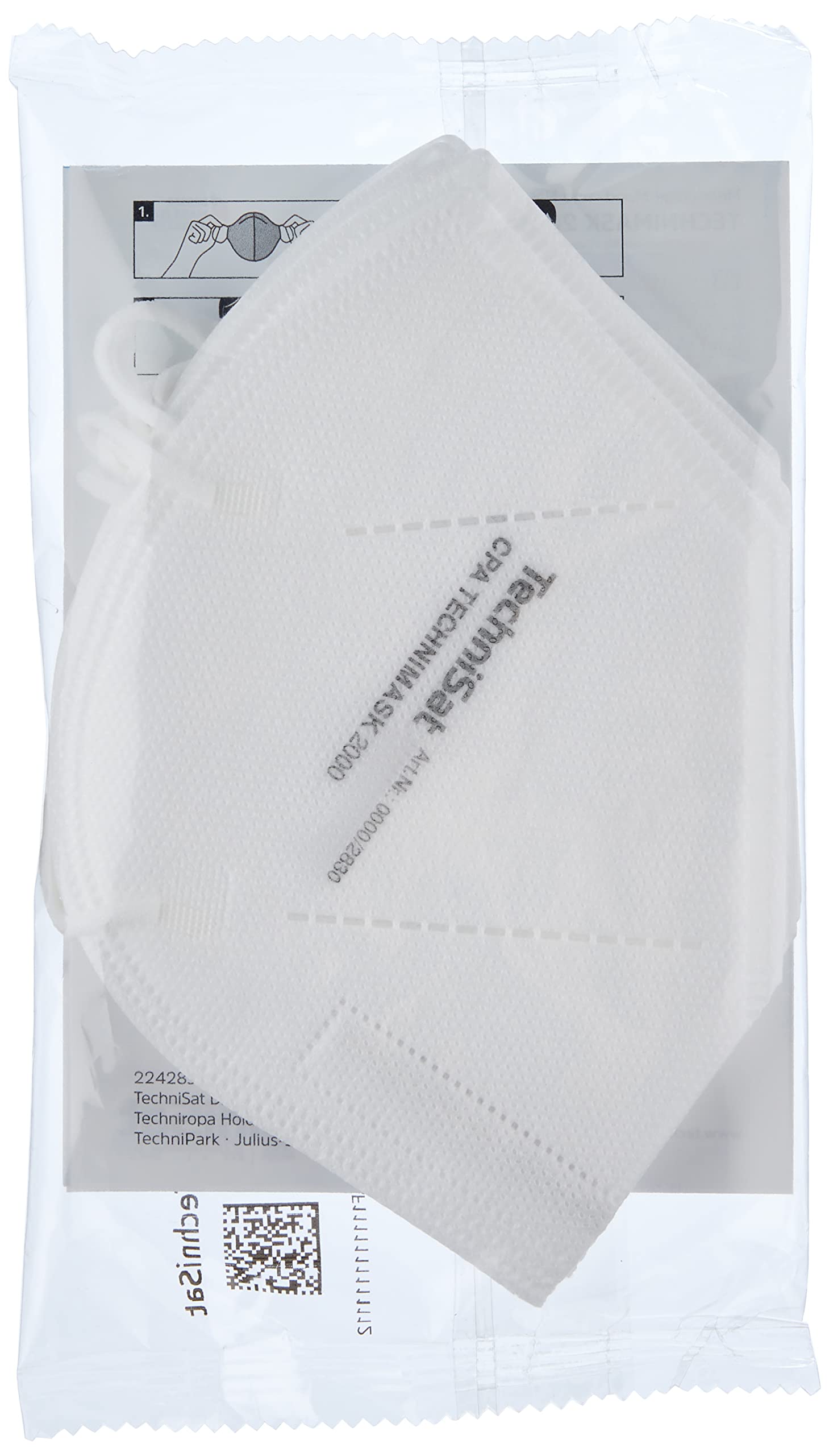TechniSat TECHNIMASK 2000 CPA (zakrycie ust i nosa, 5-warstwowa maska jednorazowa z wysokiej jakości włókniny/maski na twarz Made in Germany)