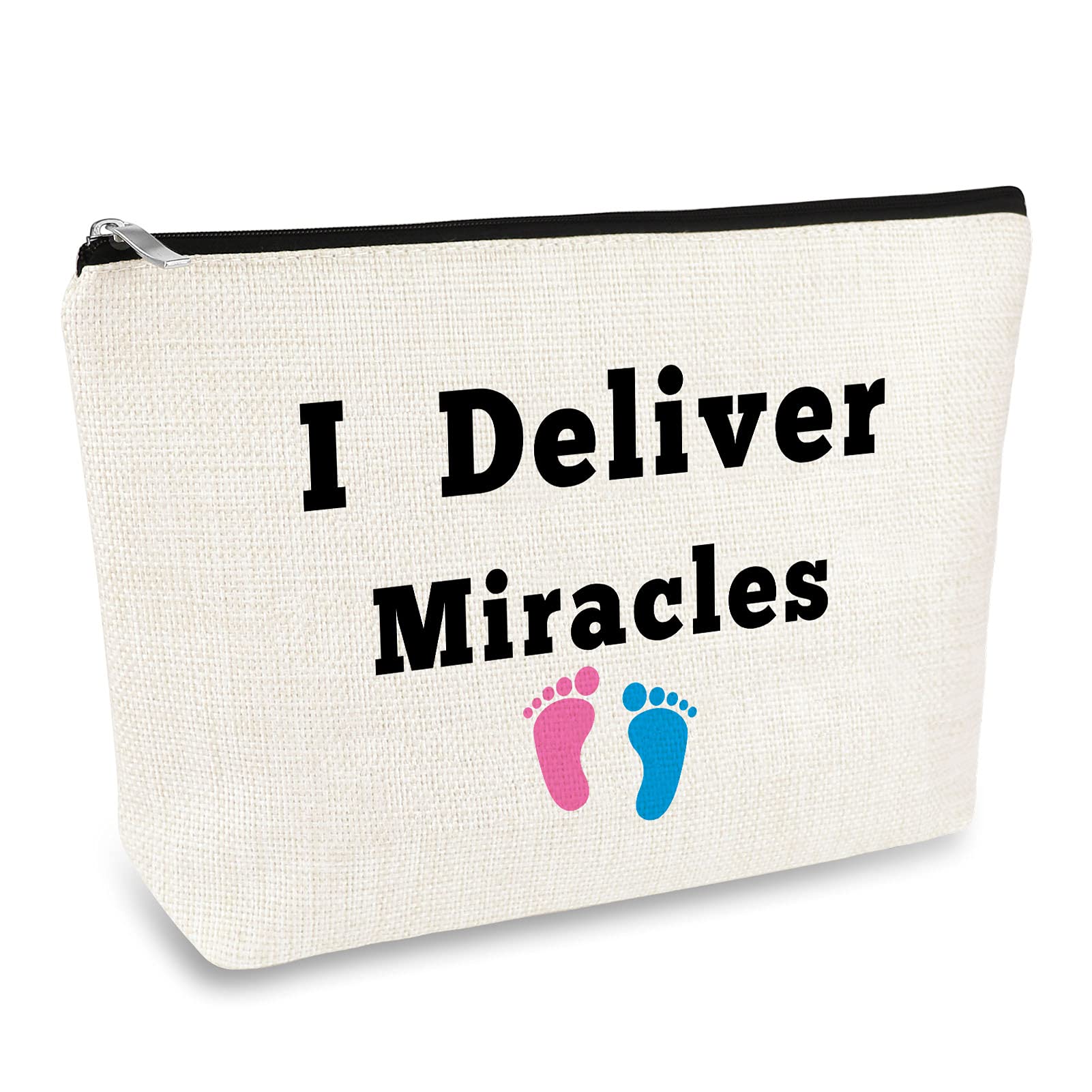 Mikela Midwife Gift Makeup Bag for Women Nurse Appreciation Doula OBGYN Doctor Cosmetic Thanksgiving Day Christmas Graduation Maternity