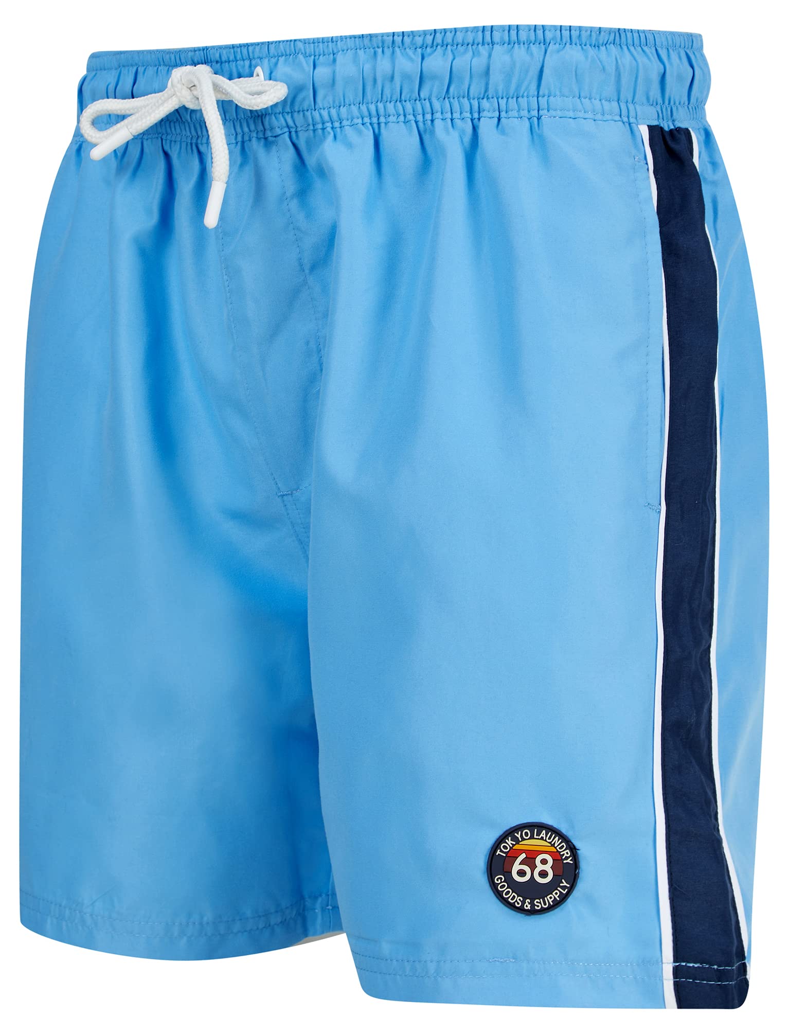 Tokyo Laundry Men's Azure Blue Capitola Quick Dry Micro-Fibre Swim Shorts