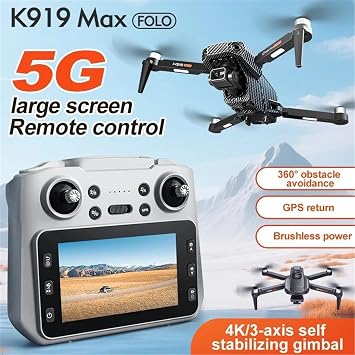 Dual Battery,Infrared OAS,K919 MAX GPS Drone 5G Professional 8K HD 3-axis Gimbal Aerial EIS Camera Screen Control Brushless Obstacle Avoidance FPV Drones