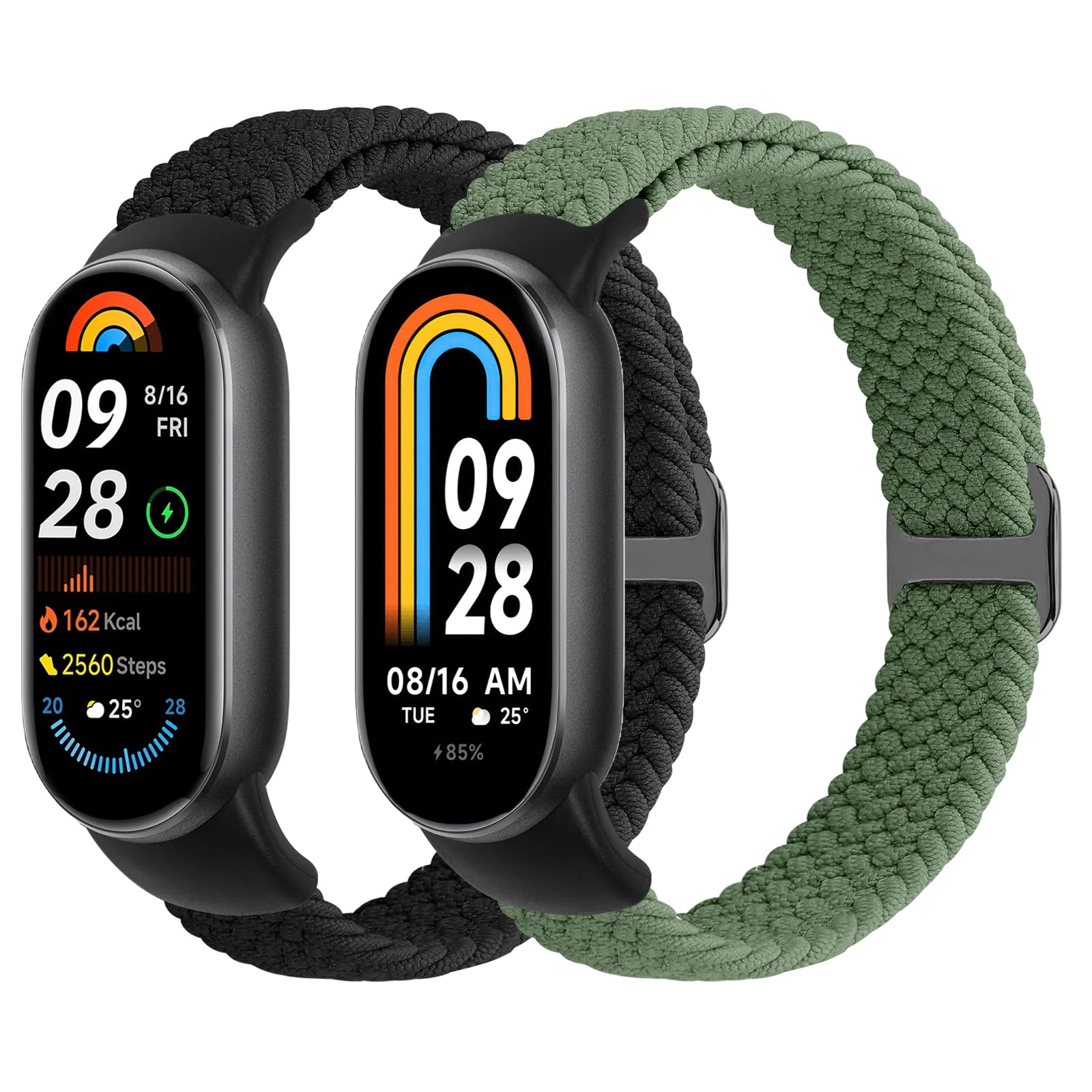 WNIPH Braided Strap for Xiaomi Smart Band 10/Xiaomi Smart Band 9/Xiaomi Smart Band 8 Straps for Women Men, Elastic Adjustable Woven Replacement Bands for Mi Band 10/9/8 — image 1