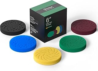 6 inch Buffing Pads, Ginour 5Pcs 6.3 Inch Face Polishing Pad for 6 Inch 150mm Backing Plate, Buffing Polishing Pads with Safe Step Edge for Car Buffer Polisher Compounding, Polishing and Waxing