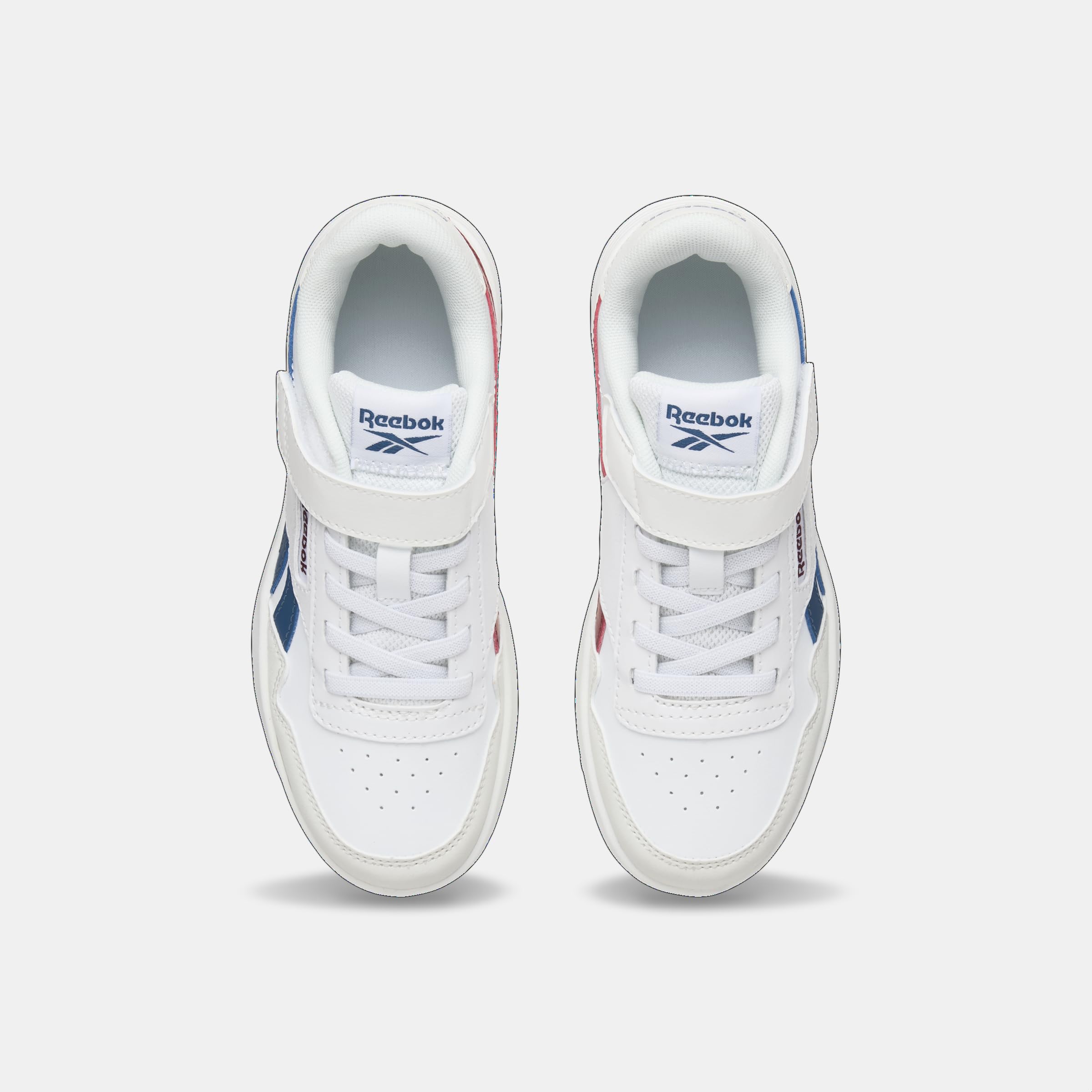 Reebok Unisex Children's Court Advance Elastic Lace & Top Strap Trainers, White Retrored Twilight Blue, 9.5 UK Child