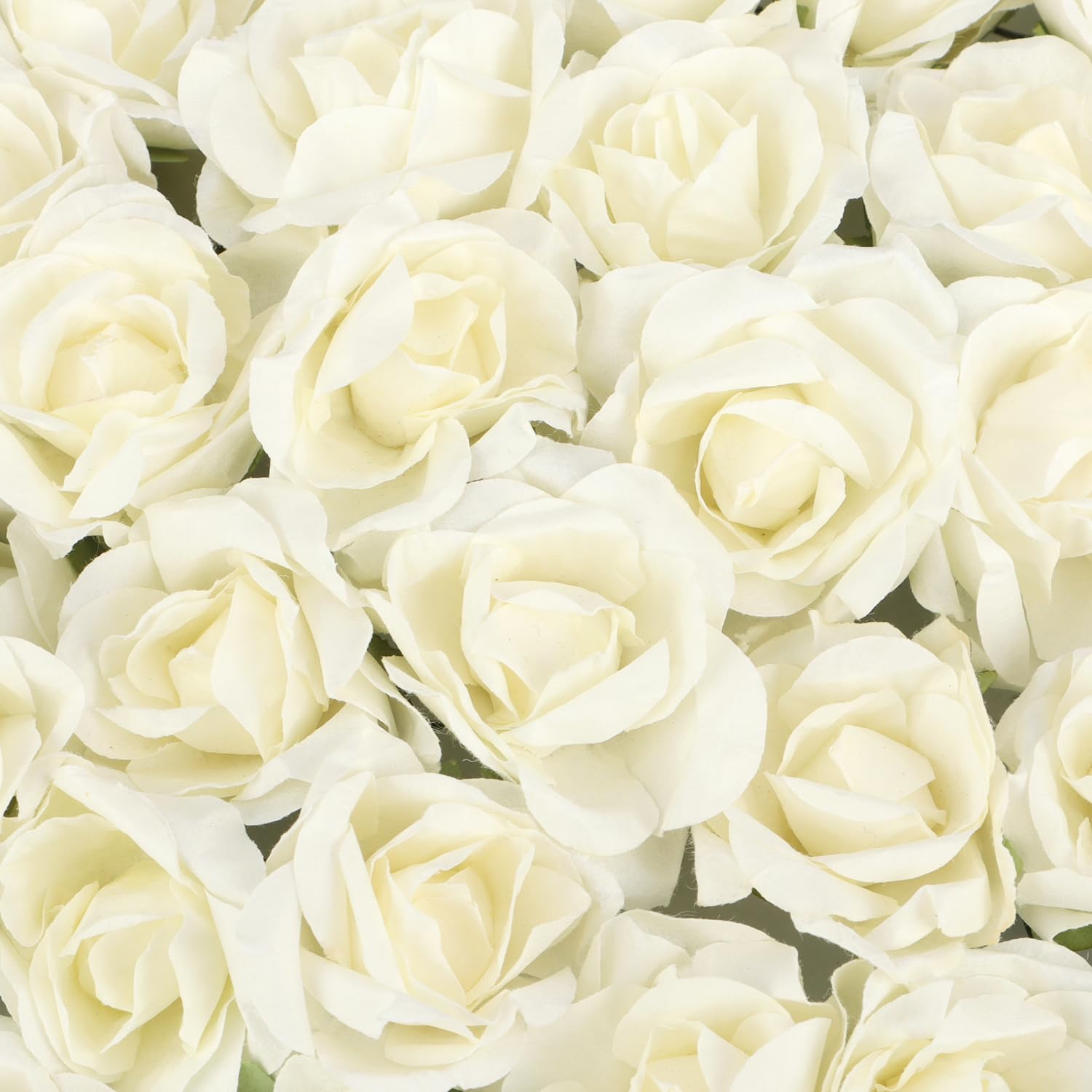 com-four® 300x Papierblumen, 50x Bouquetzweige Bündel mit je 6 Blüten | weiße Deko Blumen - Papier Rosen zum Basteln - für Kränze - Tischdeko - Hochzeit - Geschenkdeko
