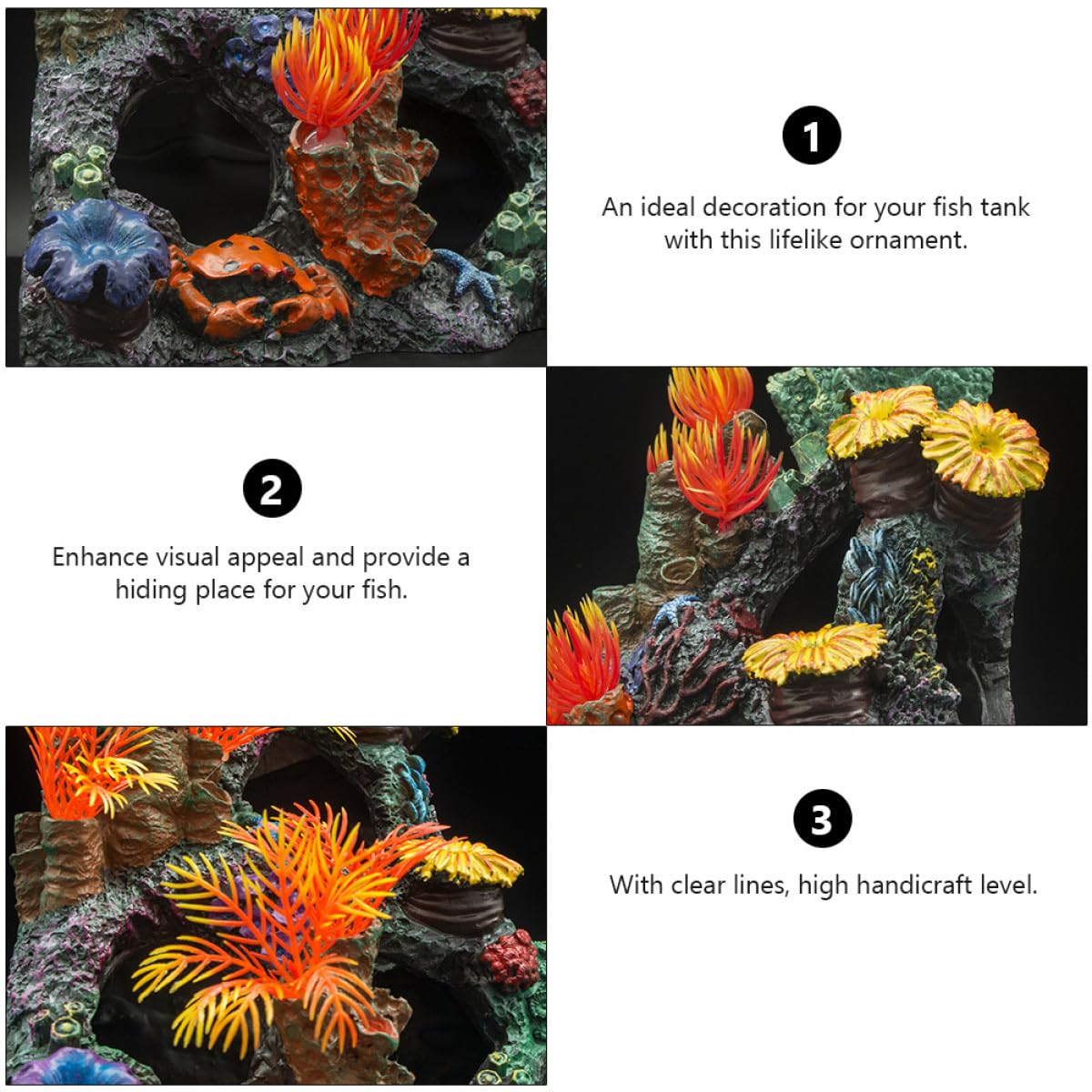 Happyyami 1pieza Adorno De Coral para Acuario Decoración Marina Simulada Accesorio para Peceras Fácil De Limpiar y Atractivo para Peces