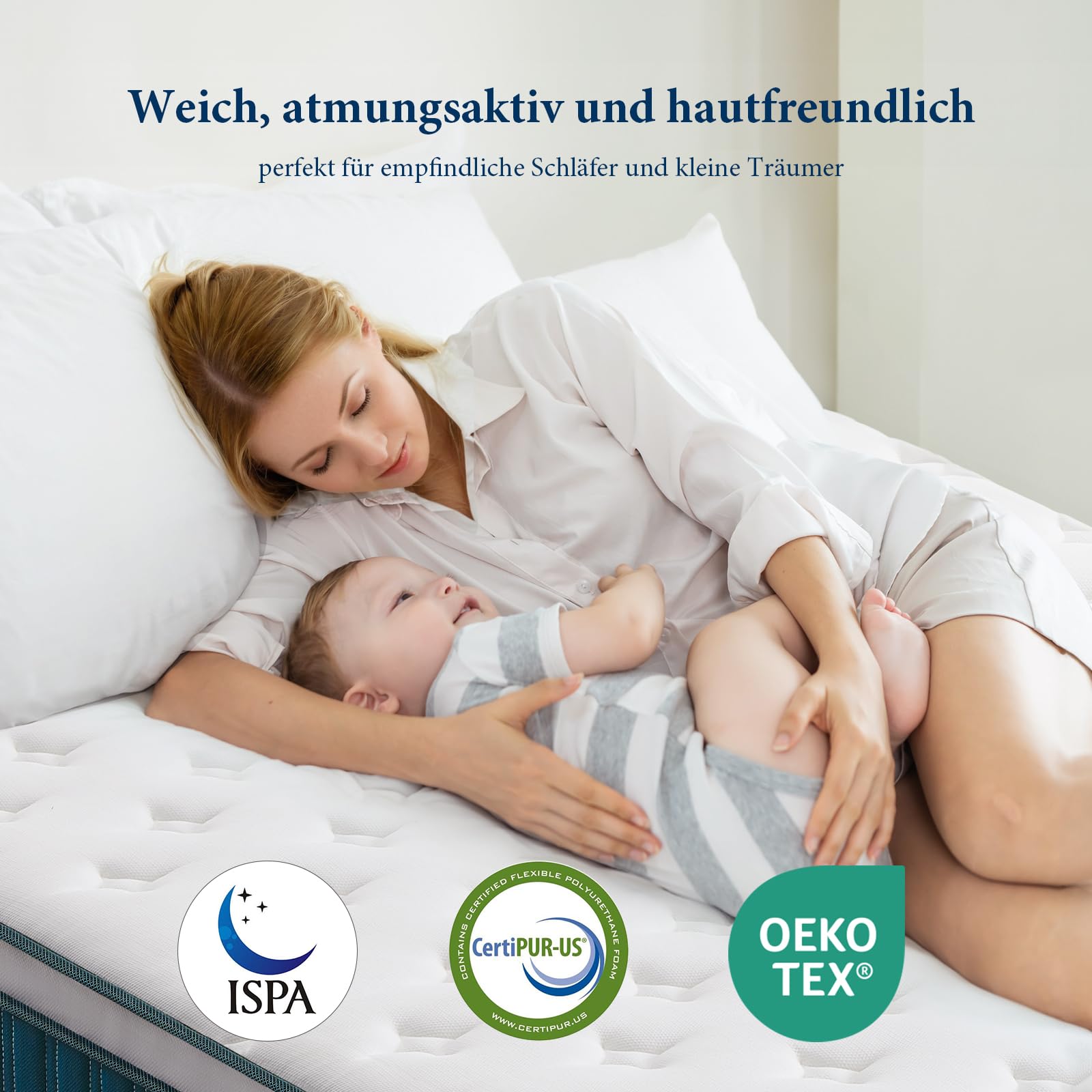 Coolvie Matratze 120 x 200 cm in der Box, 7-Zonen Härtegrad H2 & H3, 26cm orthopädische Taschenfederkernmatratze mit rückenentlastendem Memory-Schaum, Oeko-TEX Zertifiziert für Kinder und Erwachsene