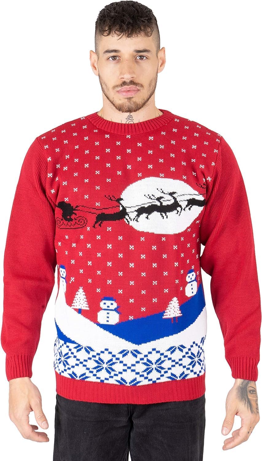 NOROZEMens Unisex 70's Jumpers Sweater Retro Christmas Knitwear Top Sizes S-2XL