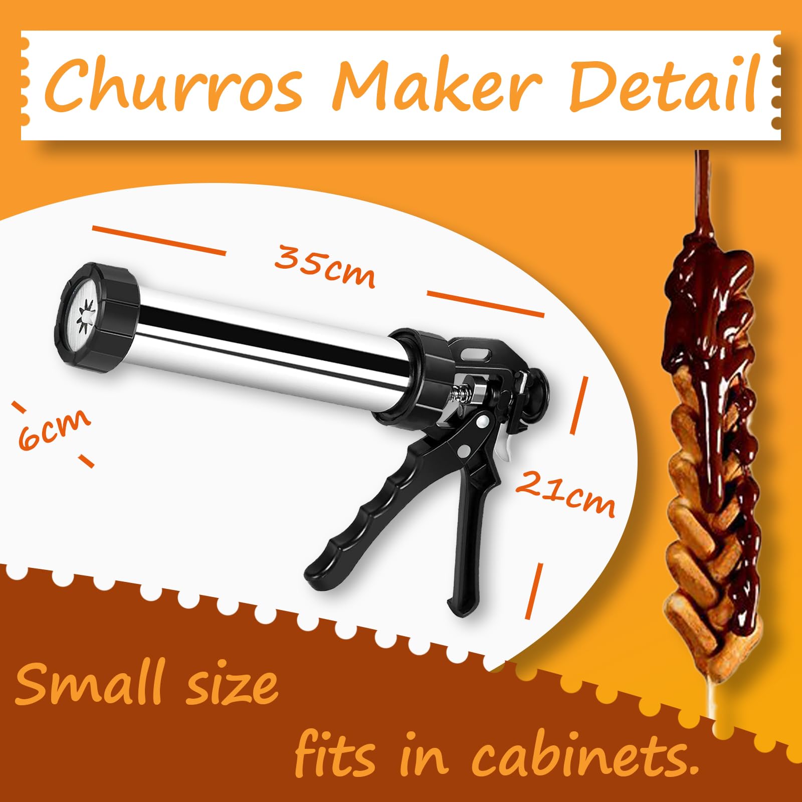 Churros Maker : Die perfekte Kekspresse für Deine Küche - 8 Formen, 7 Spritzen, 2 Bürsten!