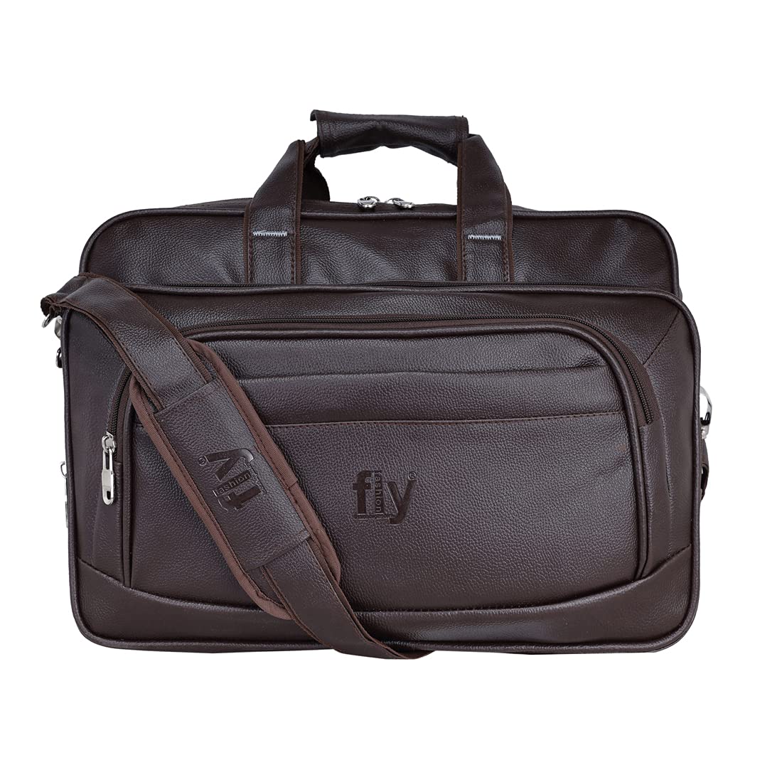 Fly Fashion Office Laptop Synthetic Leather Executive Formal 15.6 inch Laptop & Briefcase Messenger/Office/Travel/Business Bag for Men Women(Brown) (B097BM2K15) Amazon Price History, Amazon Price Tracker