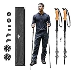 Cascade Mountain Tech Lightweight Aircraft-Grade Aluminum Trekking Poles with Extended Down Grip Plus Tip Kit, 2 Count (Pack of 1)