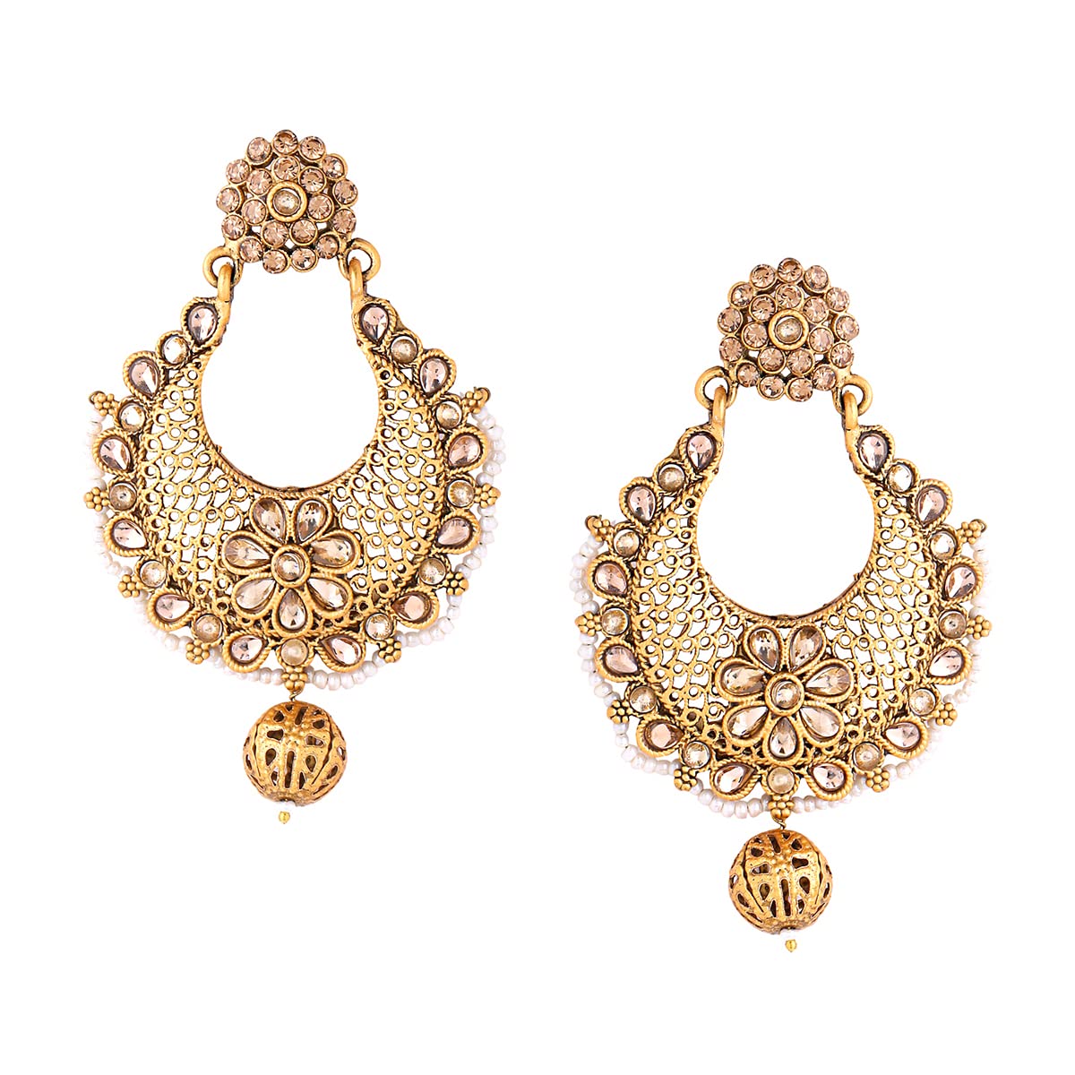 Yellow Chimes Earrings for Women & Girls Traditional Kundan Chandbali Earrings | Gold Plated | Floral Designed Kundan Chand Baliyan Earrings | Birthday Gift for girls & women Anniversary Gift for Wife (B0BHMVW6BL) Amazon Price History, Amazon Price Tracker