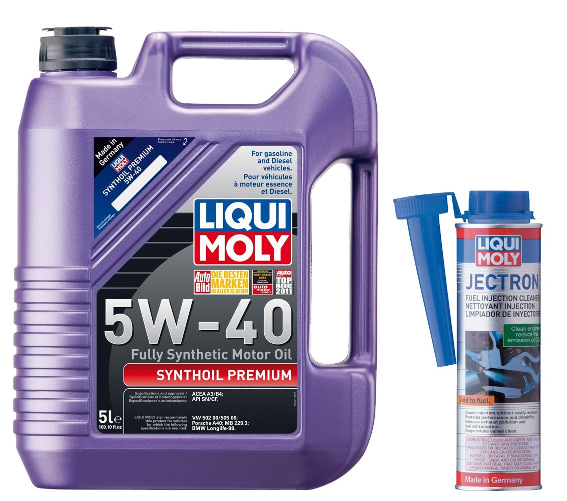 Liqui Moly Premium 5W-40 Synthetic Motor Oil & Jectron Fuel Injection Cleaner Combo 2041 2007