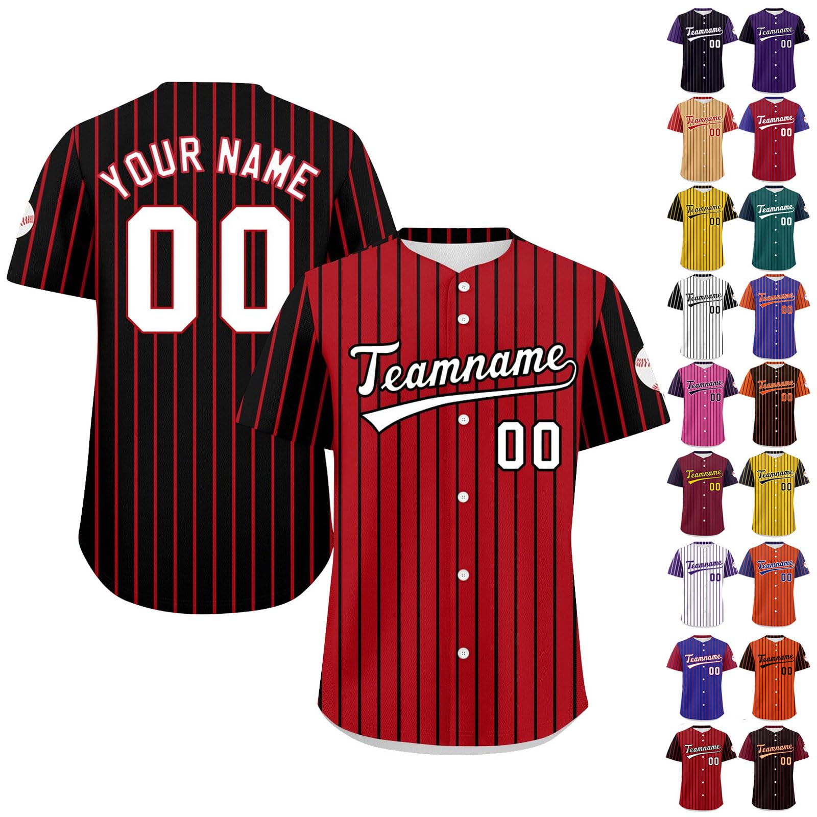 Custom Baseball Jersey Personalized Team Number Sports Uniform Button Down Hip Hop Custom T Shirts for Men Women Youth Kids
