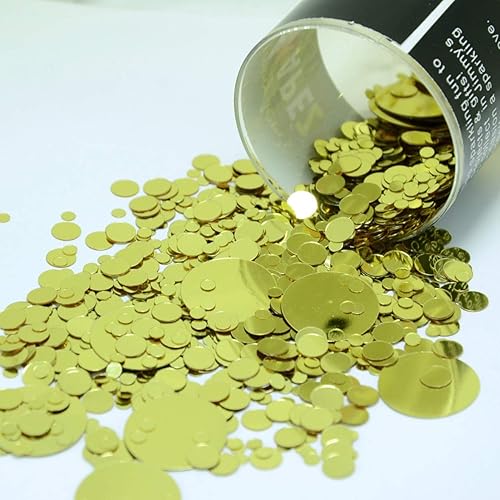 Miniatura 4 de Confeti Circle New Bubbly (3 tamaños), dorado, plateado, 2 bolsas de media onza (1 oz) #8475 Q01