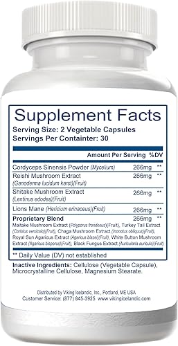 Miniatura 4 de Viking Liver Renew Icelandic - Fórmula de apoyo para la salud hepática - Mezcla integral de hongos con hongos Cordyceps, Reishi, Shitake, melena de