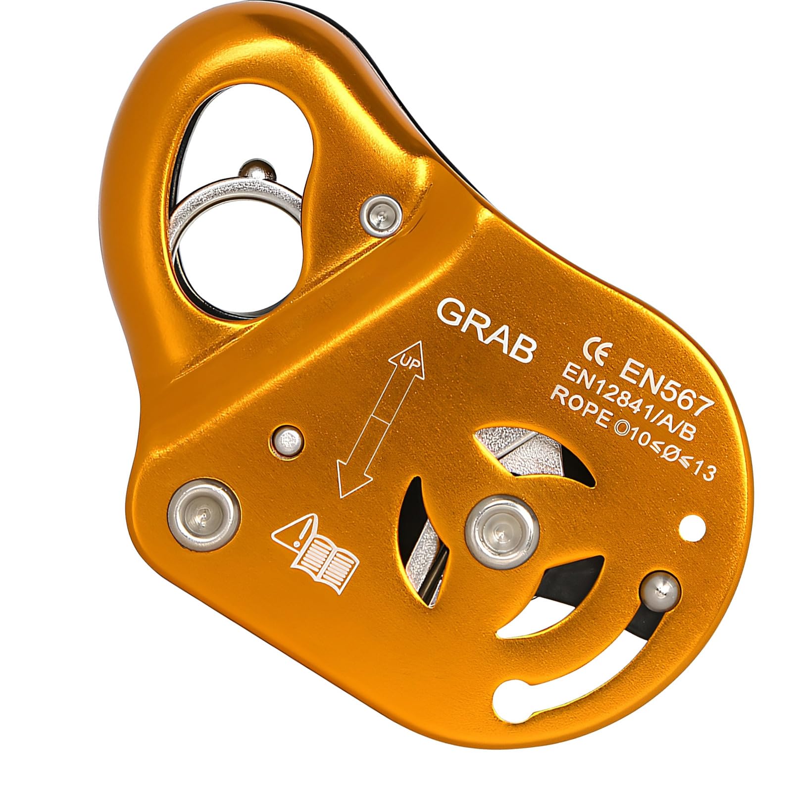 Fuerte soporte de cuerda de metal, dispositivo de seguridad de caída, textura de aleación de aluminio, adecuado para escalada de montaña segura y eficiente, mosquetón de bloqueo automático