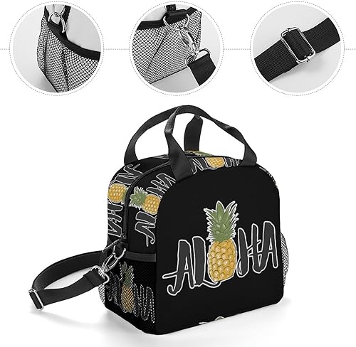 Miniatura 5 de Bolsa de almuerzo hawaiana única, reutilizable, aislada, bolsa de lonchera, contenedor para mujeres y hombres