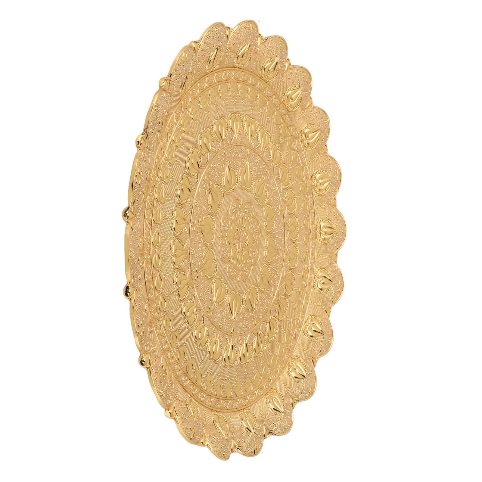 Turecka taca do serwowania herbaty i kawy w stylu vintage, okrągły, metalowy, wytłaczany, elegancki talerz do kawy do użytku na zewnątrz, komoda barowa na desery i rozrywkę