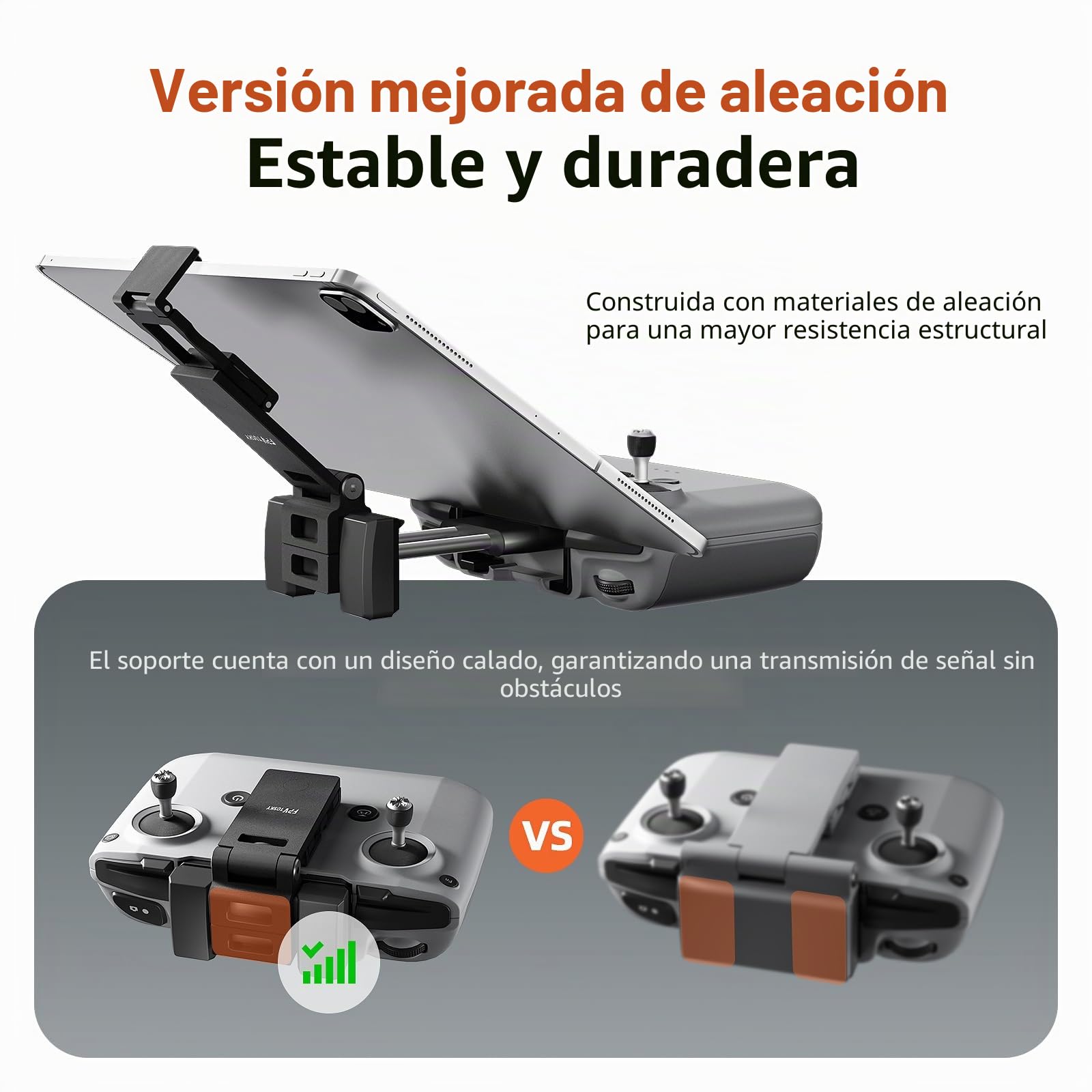 FPVtosky Soporte de desmontaje para Tableta dji Lito 1/ X1 / Mini 5/4 / 4K/2 SE/Neo/Air 3/Flip, 7-12 Pulgadas Plegable Soporte de Montaje para iPad, Incluye Collar y 2 Cables para dji RC-N1/N2/N3