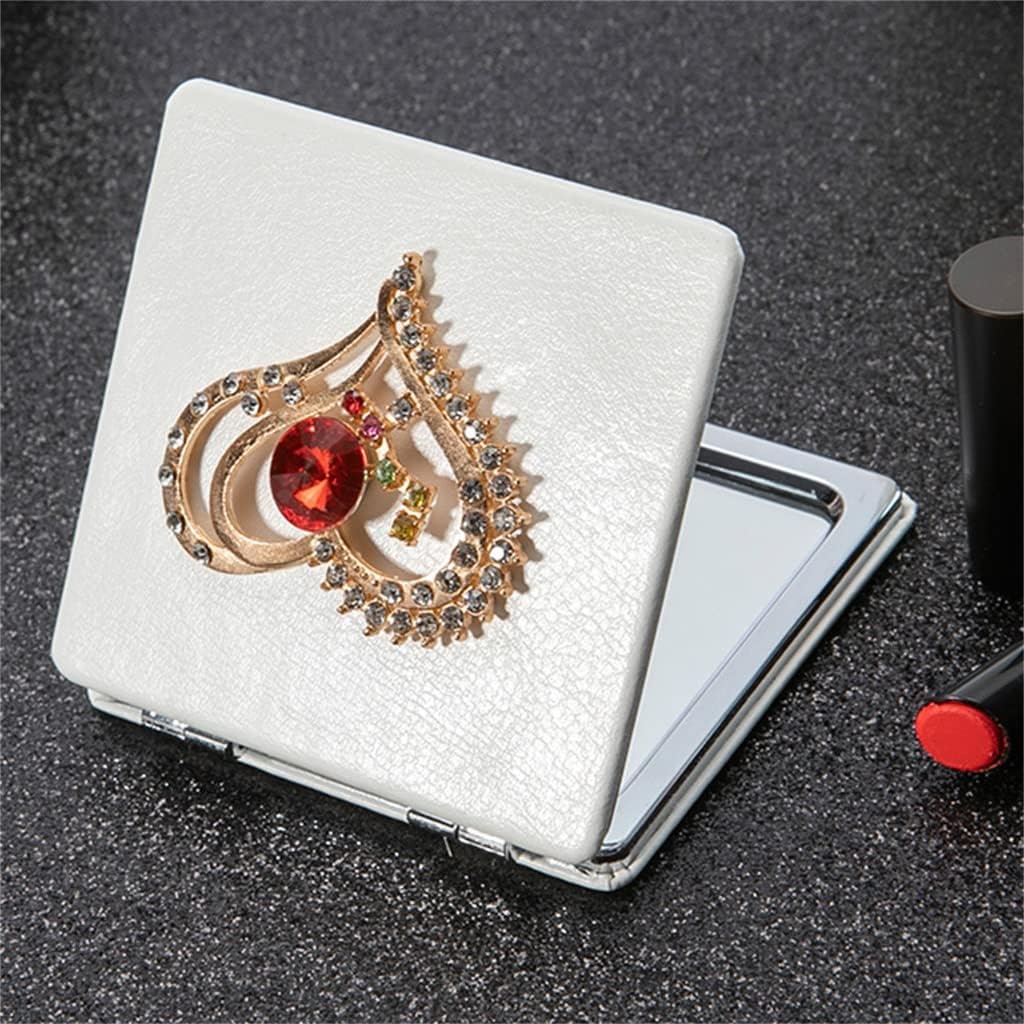 Mini Makeup Pocket Foldable Portable Folding Leatherette Compact Heart Shape image 3