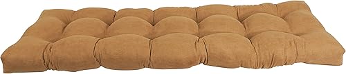 Miniatura 2 de Blazing Needles Cojín de banco copetudo de microgamuza, 60" x 19", camello