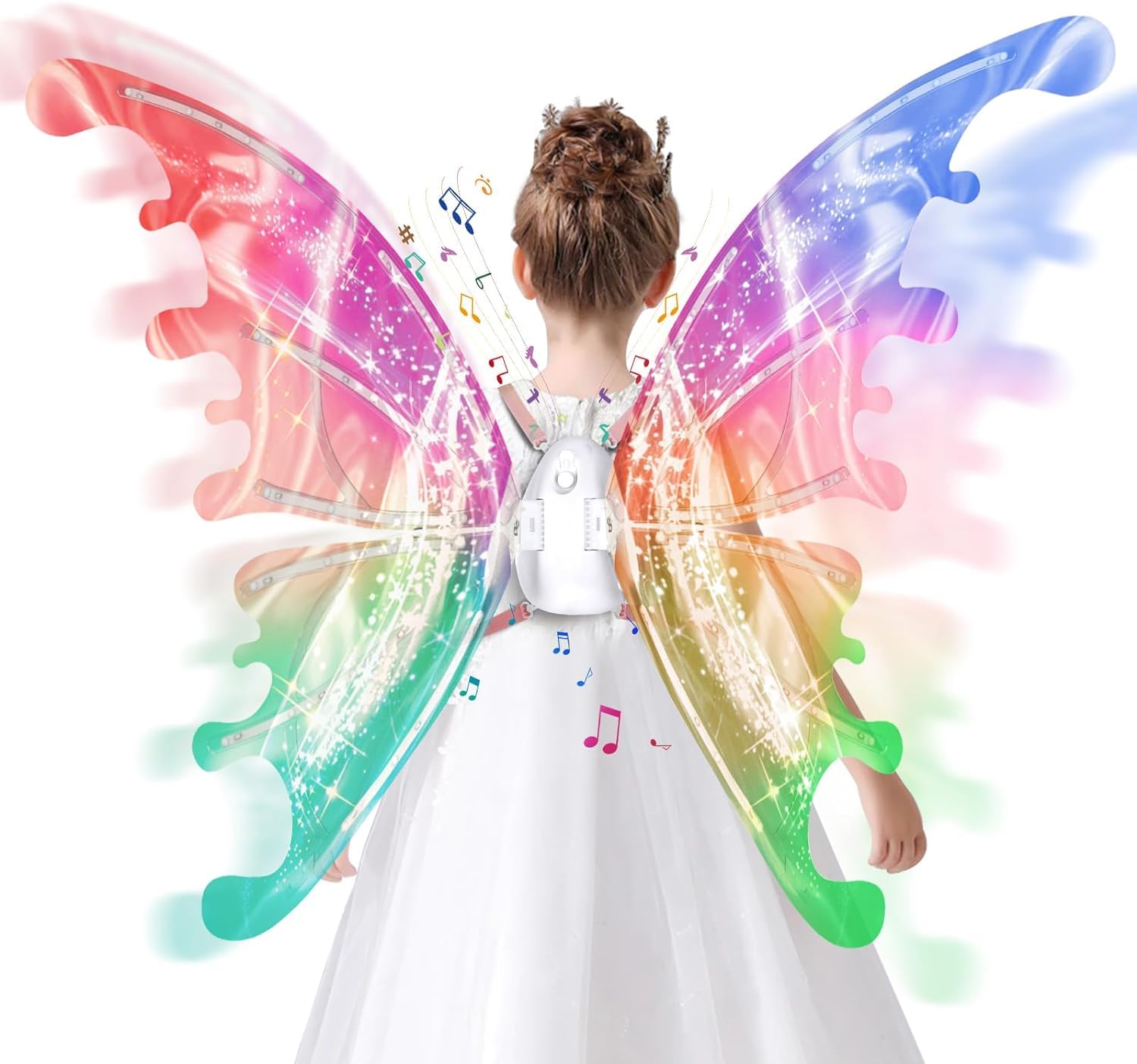 EXILOM Electric Fairy Wings for Girls, Light Up Moving Butterfly Wings with LED Lights and Music, Toy for Kids as Halloween Valentine Birthday Christmas Party Costume Princess Cosplay Dress Up Gift (B0CYM4SXFB) Amazon Price History, Amazon Price Tracker