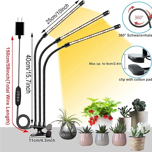 Miniatura 8 de Luces de cultivo de 100 W para plantas de interior de espectro completo, luces LED de cultivo de plantas, 3000k5000k660nm, lámparas de cultivo de