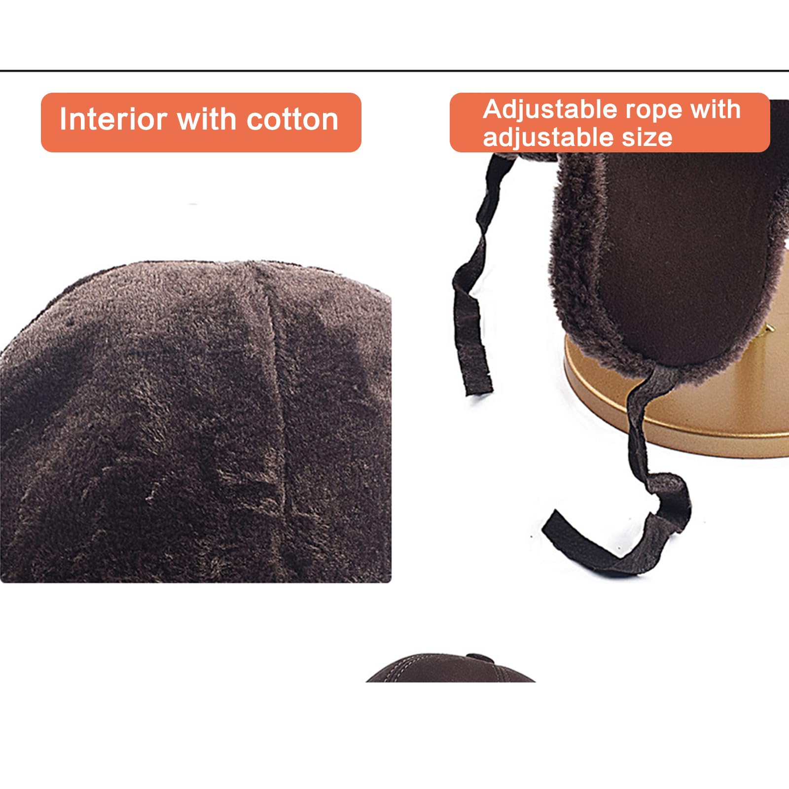 Gorro de lana de oveja gruesa térmica, unisex, para deportes al aire libre, cómodo protector de oídos, béisbol, nieve, senderismo, gorro