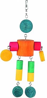 Happy Pet Playtime Dangle Man Wooden Parrot Toy product image