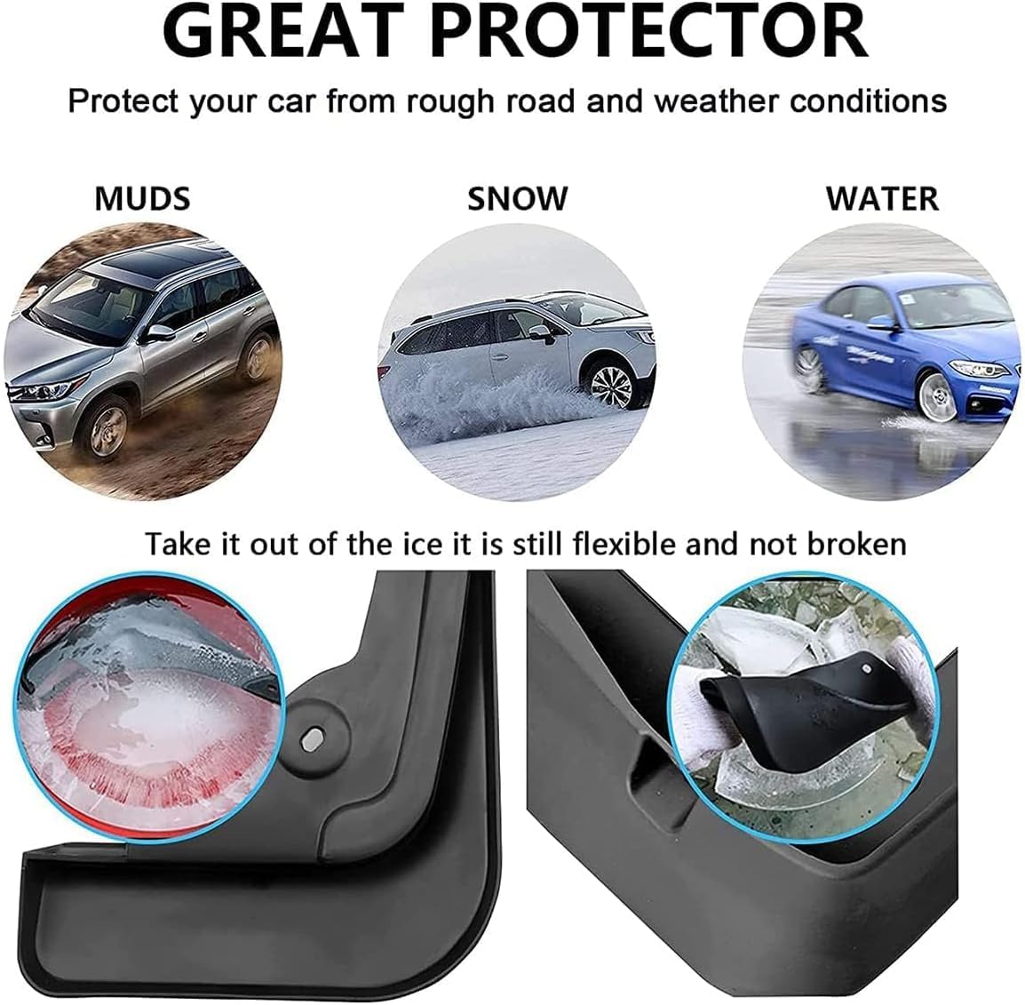 Bavettes De Garde-boue Pour Hummer H3 2007-2018 - Lot De 4 Protections Avant/arrière En Plastique ABS