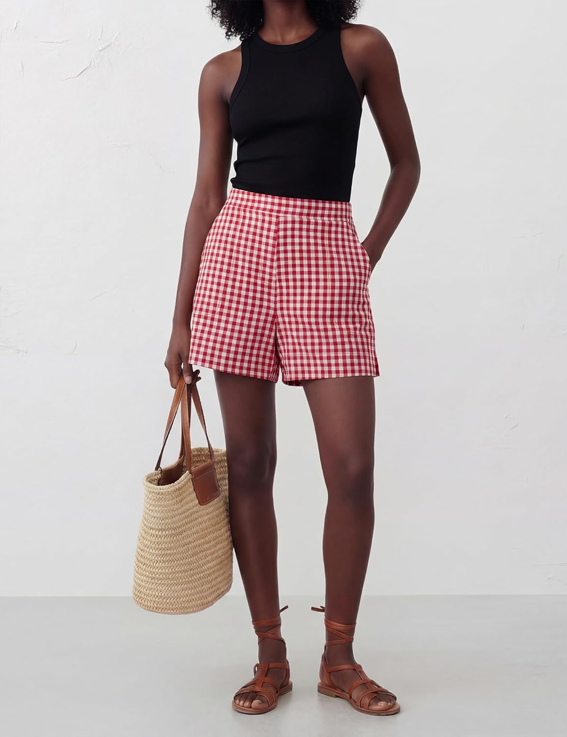 Micoson Linen Shorts for Women Casual Comfy Shorts Summer Trendy Mid Waisted Short with Pockets 2026 - Image 6