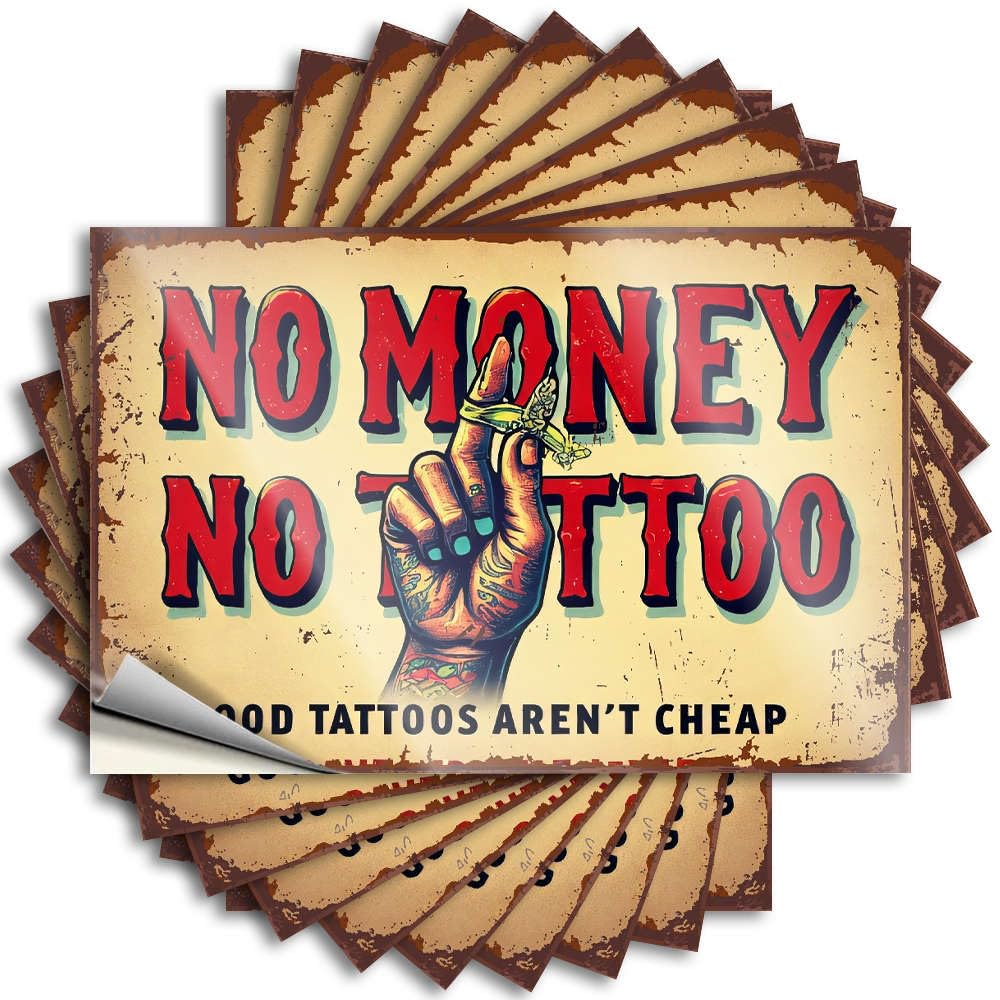Patio Decor, Decals Antimicrobial Bumper No Money, No Tattoo. Good Tattoos aren't Cheap. | Cheap Waterproof Vinyl Stickers(6X9CM)