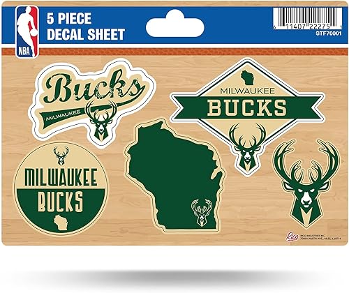 Miniatura 10 de Rico Industries NBA - Hoja de calcomanías de 5 piezas