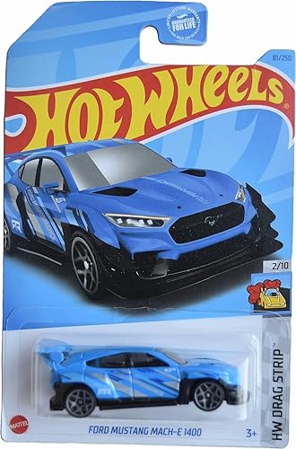 Hot Wheels Ford Mustang Mach E 1400, tira de arrastre HW 210 Azul 81250