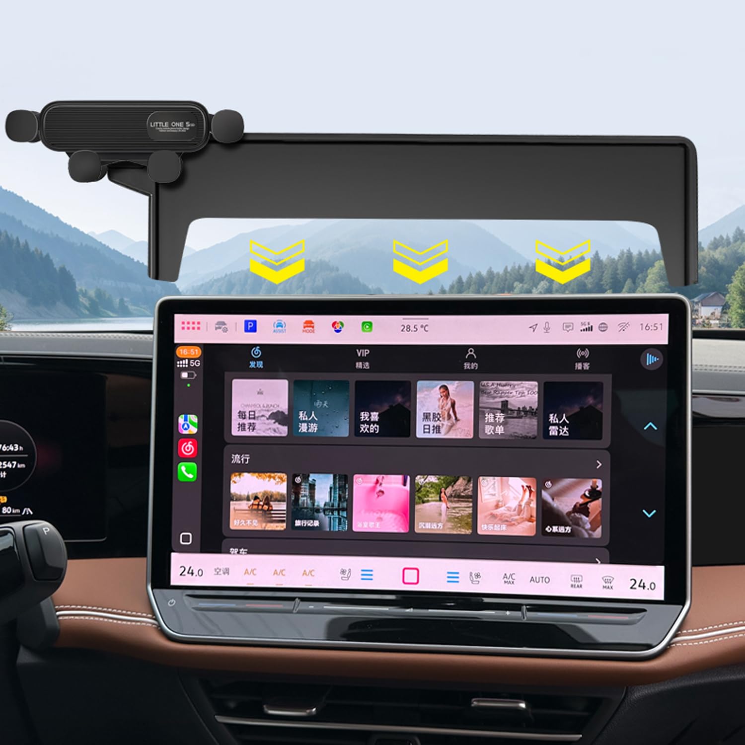 HIGH FLYING Supporto per cellulare per Passat B9, Tiguan 3 2024 2025 da 15", solo per schermo da 15 pollici
