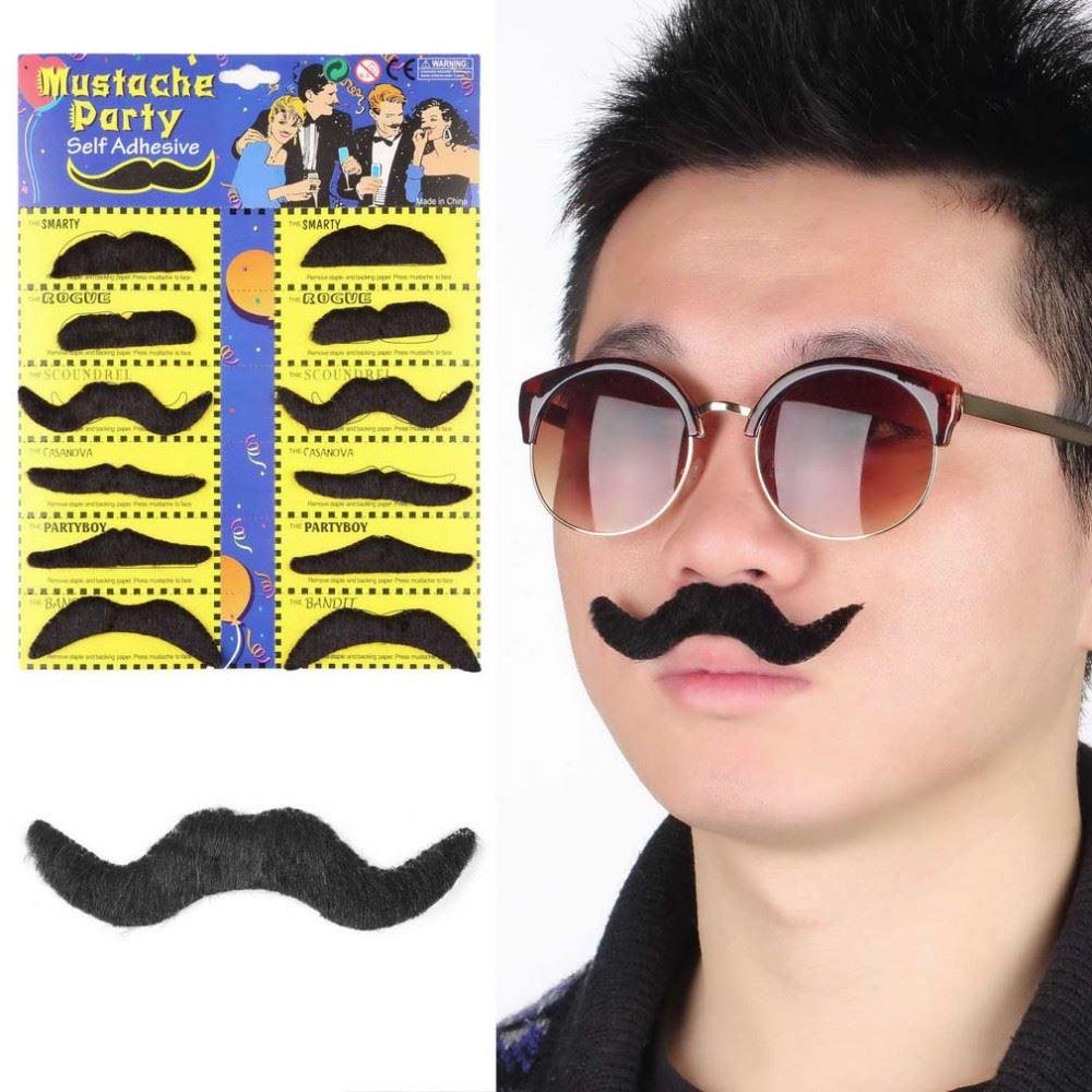 Creative 12 Funny Party Halloween Cosplay Fake Mustache Moustache Party | Fancy Dress competitions | Annual Functions | School Events | Marriage Party | Birthday Bday Party | Gift (B074XCLPRQ) Amazon Price History, Amazon Price Tracker